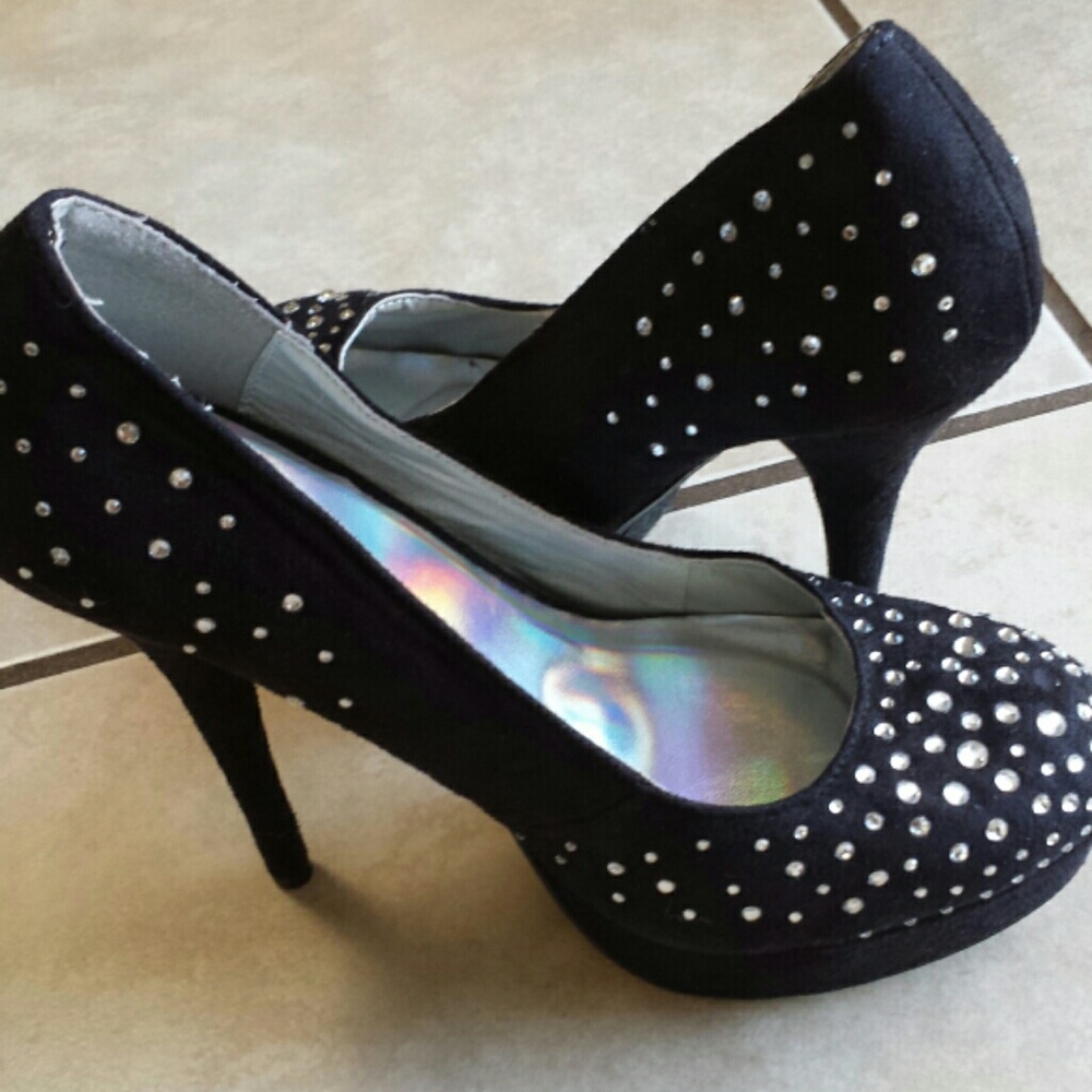 Suede Studded Pumps